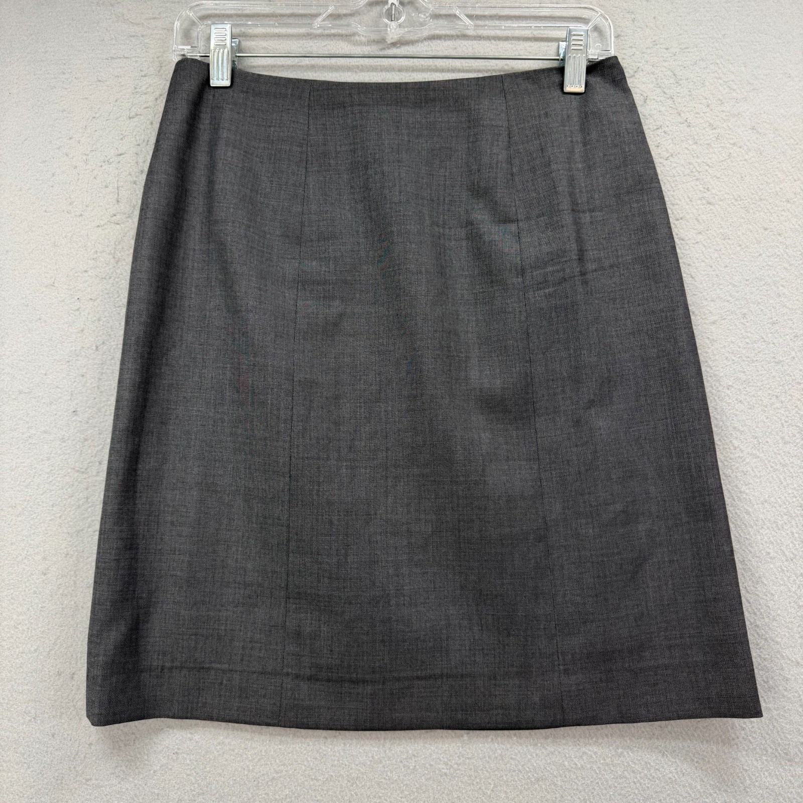 Brooks Brothers Pencil Skirt Women 2 Gray Wool Career Office Italian Fabric